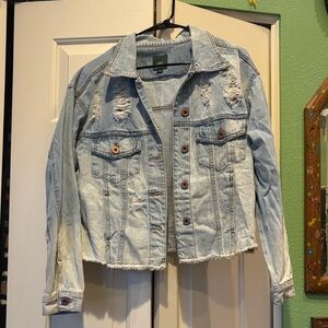 Wild Fable Light Blue Distressed Jean Jacket